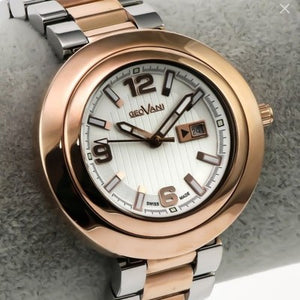 Geovani Swiss 38mm Stainless Steel & PVD Rose Gold Quartz Watch 3ATM GOL511