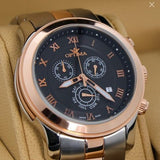 Optima Swiss Chronograph Watch 45mm Stainless Steel PVD Rose Gold Quart 5ATM
