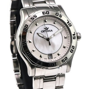 Optima Swiss Watch Stainless Steel Quartz 35x39mm White MPP OSL273 5ATM