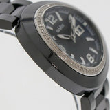 GEOVANI Swiss 34mm Black Ceramic Quartz Watch 3ATM GOL510