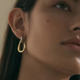14K Gold Plated Geometric Drop Earrings • Trendy Patchwork Jewelry for Women