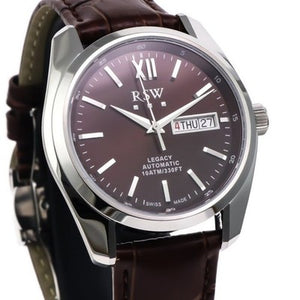 RSW "Legacy" 40mm Swiss Automatic Watch 42Hr 10ATM Stainless Steel RSWA164
