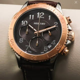 Mercury Swiss Chronograph Watch 46mm Stainless Steel & PVD Rose Gold Quartz 5ATM