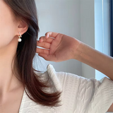 18K Gold Plated Screw Pearl Stud Earrings • Elegant Imitation Jewelry for Women