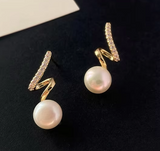 18K Gold Plated Screw Pearl Stud Earrings • Elegant Imitation Jewelry for Women