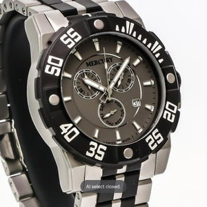 Mercury Swiss 44mm Stainless Steel Quartz Chronograph Watch 5ATM ME10225