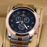Optima Swiss Chronograph Watch 45mm Stainless Steel PVD Rose Gold Quart 5ATM