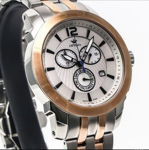 Optima •Swiss Chronograph Watch • Stainless Steel • Quartz 46mm OSC391 • 3ATM
