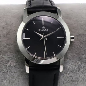 Rama Womens Black & Silver 28mm Swiss Quartz Watch Stainless Steel 3ATM  RAL213