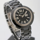 GEOVANI Swiss 34mm Black Ceramic Quartz Watch 3ATM GOL510