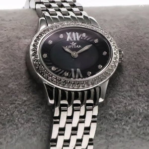 Optima Swiss Watch 28mm Black Mother Of Pearl Stainless Steel Quartz 5ATM OSL351