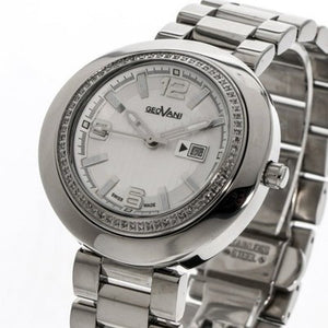 Geovani Swiss 38mm Stainless Steel Quartz Watch Gemset Bezel 3ATM GOL511