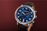 AKRIBOS XXIV • Stainless Steel Quartz 42mm Dual Tim • • Blue