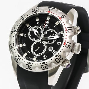 Optima • Swiss Chronograph Watch • Stainless Steel • Quartz 47mm • 5ATM• OSC342