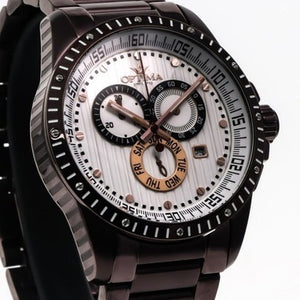 Optima Chocolate Swiss Chronograph Watch 45mm Stainless Steel Quartz 5ATM OSC281