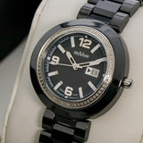 GEOVANI Swiss 34mm Black Ceramic Quartz Watch 3ATM GOL510