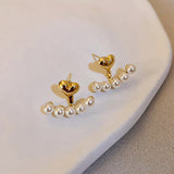 Women's Love Pearl Earrings Stylish Fashion Stud Jewerly for Special Occasions