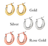 14K Gold • 3 Pack Hoop Earrings • 1 Set Each 20/25/30mm