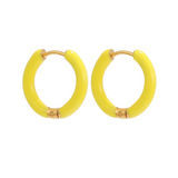 Women Candy Color Enamel Hoop Earrings • Stainless Steel • Fashion Jewelry