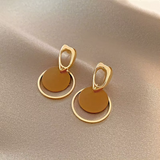 Circle Elegant Geometric Earrings  Round Drop Fashion Jewerly Earrings