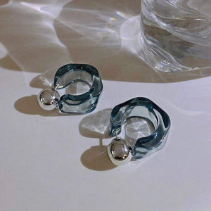Irregular Resin Acrylic Earrings Trendy Beautiful C-shaped Geometric Jewerly