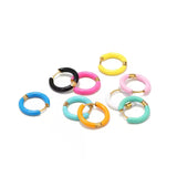 Women Candy Color Enamel Hoop Earrings • Stainless Steel • Fashion Jewelry