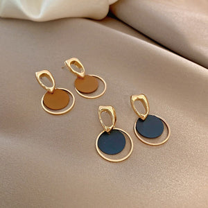Circle Elegant Geometric Earrings  Round Drop Fashion Jewerly Earrings