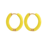 Women Candy Color Enamel Hoop Earrings • Stainless Steel • Fashion Jewelry