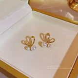 Elegant Romantic Unique Pearl Stud Earrings Fashion Accessories Jewelry