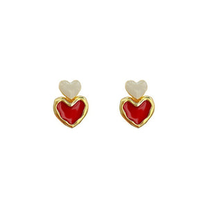Retro  Red Love Pendant Earrings • Fashion Jewelry Vintage and Trendy