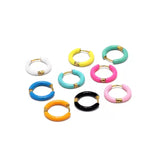 Women Candy Color Enamel Hoop Earrings • Stainless Steel • Fashion Jewelry