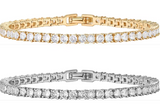 Tennis Bracelets for Men Women • 2 Pack Gold & Silver • 17cm 19cm 21cm