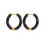 Women Candy Color Enamel Hoop Earrings • Stainless Steel • Fashion Jewelry