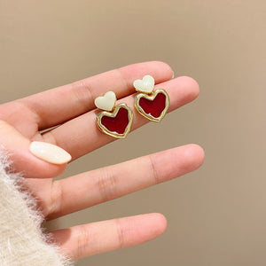 Retro  Red Love Pendant Earrings • Fashion Jewelry Vintage and Trendy
