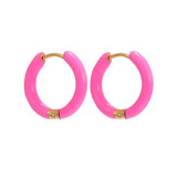 Women Candy Color Enamel Hoop Earrings • Stainless Steel • Fashion Jewelry