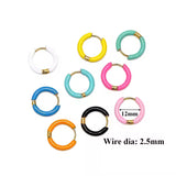 Women Candy Color Enamel Hoop Earrings • Stainless Steel • Fashion Jewelry