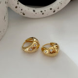 Special-interest Design Earrings One Size Silver and Gold Style High-grade Retro