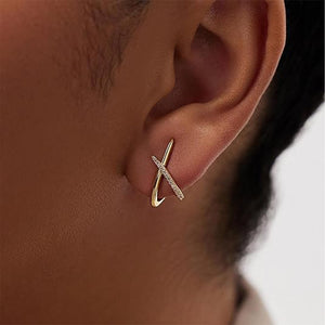 Simple Fashion Stud Earrings Beautiful Silver Color Cross  Jewelry Wedding Gifts