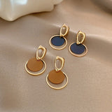 Circle Elegant Geometric Earrings  Round Drop Fashion Jewerly Earrings