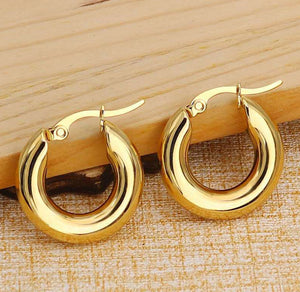 14K Gold • 3 Pack Hoop Earrings • 1 Set Each 20/25/30mm