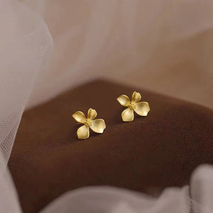 Blooming Gardenia Stud Earrings Flower Shape Delicate Temperament Grace Jewelry