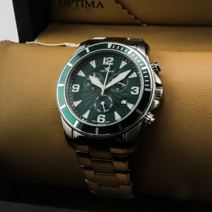 Optima - Swiss Chronograph - OSC422-SS-12 
 Chronograph Swiss Ronda Quartz 45mm OSC422  50 m (5 ATM / 169 ft)