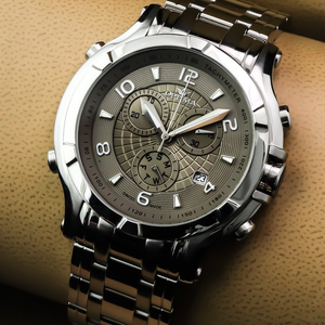 Optima - Swiss Chronograph Watch - OSC301-SS-2
 Quartz
 47 mm OSC301 50 m (5 ATM / 169 ft).