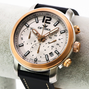 Optima - Swiss Chronograph - OSC399-SRL-1
 Swiss Quartz Chronograph 45mm OSC399 30 m (3 ATM / 100 feet)