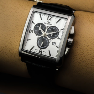 Optima - Swiss Made Chronograph - OSC218-SBL-1
 Quartz
 38 x 48mm OSC218 30 m (3 ATM / 100 ft)