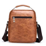 Cross Body Leather Bag Waterproof 10.2"x8.6"x2.75" Khaki Brown Black Free Ship U