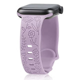 Engraved Roses Band for Apple Watch 38/40/41mm & 42/45/46/49/ Ultra Ailicone