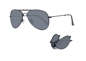 AVIATOR Sunglasses • AVGSR 635BKS • 100% UVA UVB • Foldable Full Rim • 59•49•145