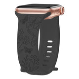 Butterfly Engraved Silicone Band for Apple Watch 38/40/41mm & 42/45/46/49/ Ultra