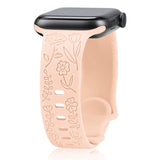 Engraved Roses Band for Apple Watch 38/40/41mm & 42/45/46/49/ Ultra Ailicone